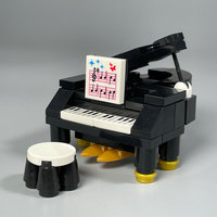 Kit de construction de petites pièces pour instruments de musique : Piano, batterie, guitare, saxophone, modèle de scène avec prise audio