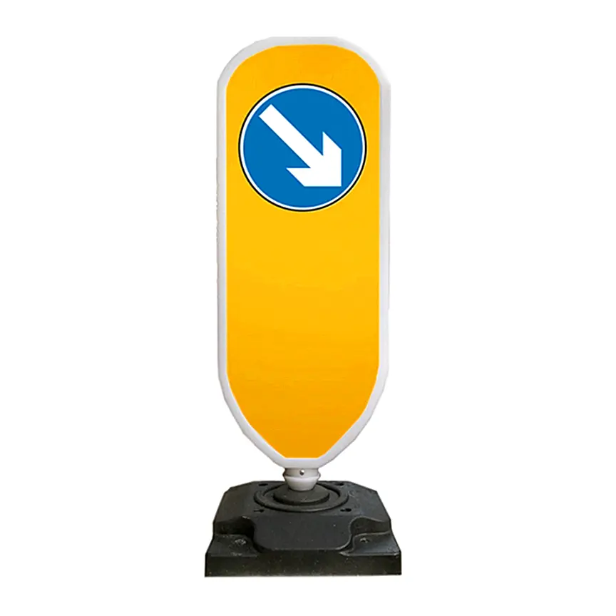 Resilient yellow road collapsible delineator / road safety warning board flexible diviner traffic sign