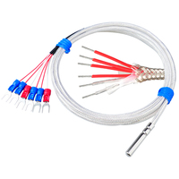 Songdao 4*30mm Probe Flexible PT100 RTD Temperature Sensor 0.1C Resolution 6-wire PTFE Cable 200 OEM ODM IP68 Stainless Steel
