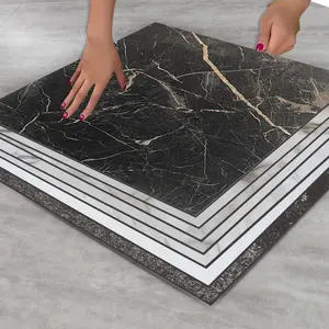 Alta qualidade personalizar mármore de pedra auto-adesivo Glue Down Planks PVC plástico Flooring mármore patter