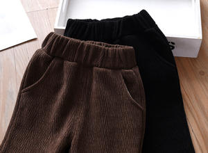 여아 플레어 팬츠 100% 폴리에스터 코듀로이 소재 가을 겨울 신상 여아 롱 팬츠 폼폼 장식 외출복 - Product Image 4