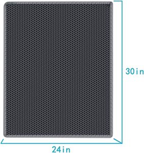 Alfombra atrapa excrementos para pájaros, diseño de panal de abeja, doble capa, material EVA, patrón animal, fácil de limpiar, alfombra para caja de arena, control de dispersión. - Product Image 2