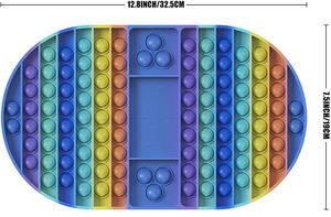 Grand <span class=keywords><strong>jeu</strong></span> fidget de 12.5 pouces, jouet en silicone sensoriel jumbo couleur pastel, échiquier push itting bubble <span class=keywords><strong>pop</strong></span> avec dés - Product Image 6