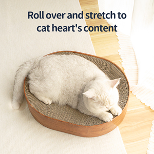 Gratte-<span class=keywords><strong>chat</strong></span> ovale 100% en papier de carton recyclé, lit confortable à gratter pour chats, meilleure vente - Product Image 6