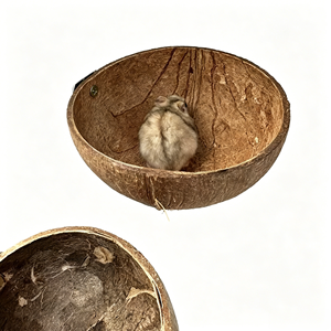 Maisonnette populaire et sûre en noix <span class=keywords><strong>de</strong></span> coco naturelle pour hamsters, installation facile, cachette, nid douillet, lit <span class=keywords><strong>de</strong></span> repos pour petits animaux, hamsters, écureuils - Product Image 4
