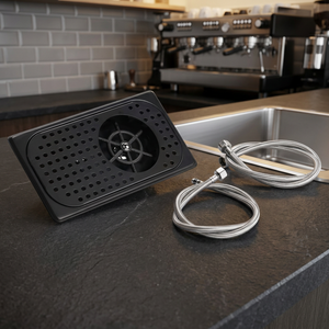 BR612-2 Enjuagador de Tazas Portátil Moderno y Sostenible de Acero Inoxidable para Cafetería, Lavador de Vasos Activado por Presión - Product Image 1