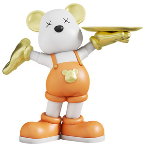 Ornamento da Scrivania Modello Orsetto - Artigianato in Resina Dipinto a Mano per Decorazione Tavolo da <span class=keywords><strong>Caffè</strong></span> Ingresso Casa Nuova - Product Image 1