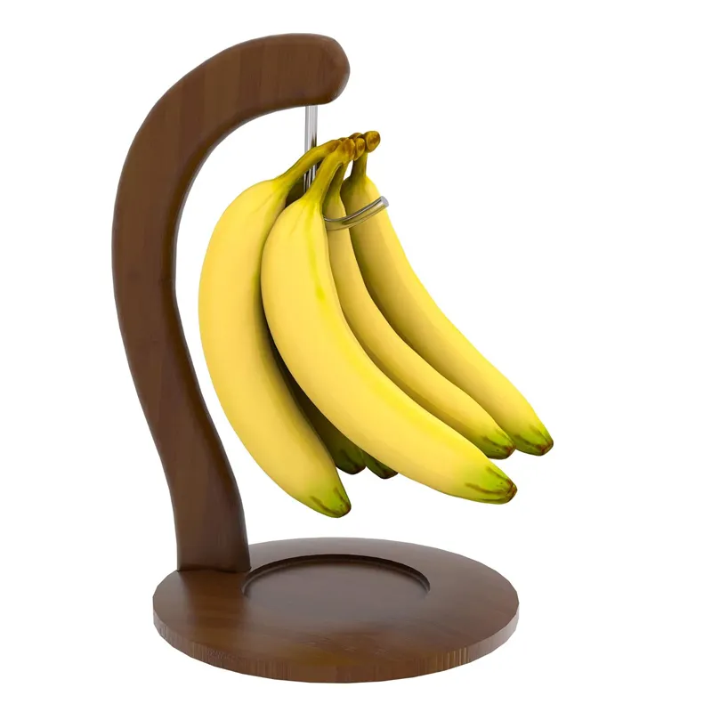 Supporto per Banana in legno appendiabiti in bambù robusto gancio per Banana da cucina