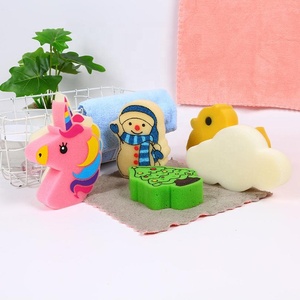 Boule de bain pour bébé, nouveau-né, mignon, éponge douce, moussant de douche, Massage exfoliant, licorne, bonhomme de neige, nuage - Product Image 1