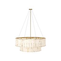 Lustre rond en albâtre Arica Lustre d'escalier avec plusieurs pendentifs pour la maison Villa Hôtel Bureau Salon