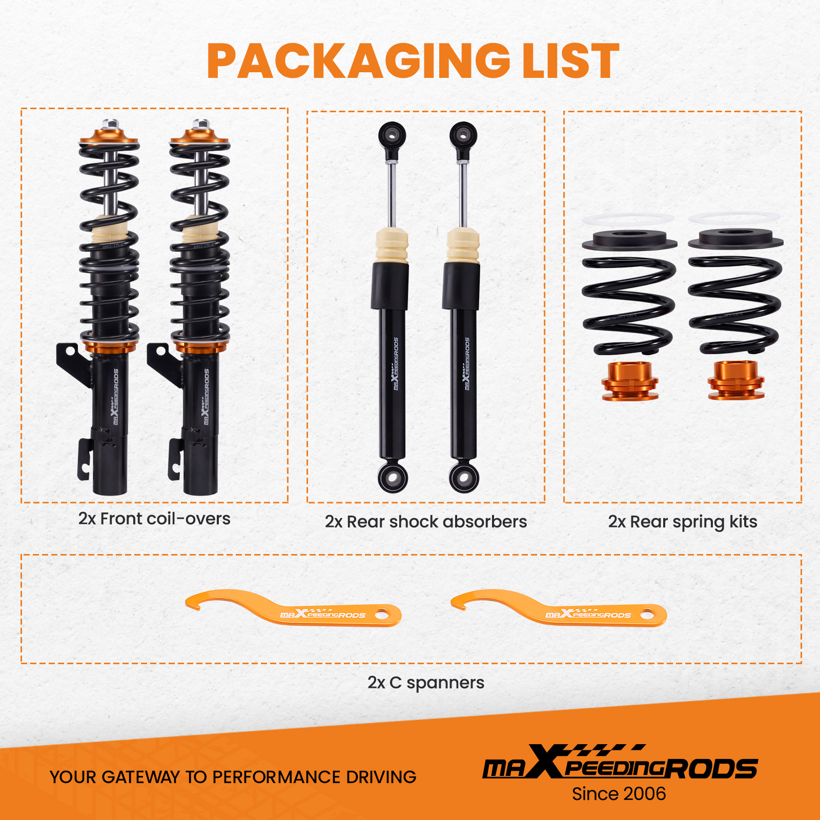 Maxpeedingrods Coilover Suspension Kit for Audi TT Mk1