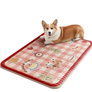 Tapis rafraîchissant en soie glacée pour animaux de compagnie, coussin d'été auto-refroidissant lavable avec gel rafraîchissant, tapis antidérapant pour cage pour chiots - Product Image 5