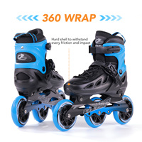 Patins à roulettes PAPAISON VX3 pour enfants et adultes, 3 roues en PU 82A, coque en polypropylène, ajustement réglable, roulements en acier au carbone ABEC-9