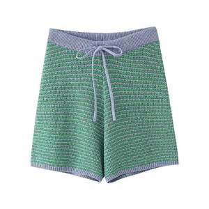 Nouveau produit Explosion ensemble de pulls pour femmes bloc de couleur pull à col rabattu à manches courtes ensemble anti-rides pour femmes - Product Image 4