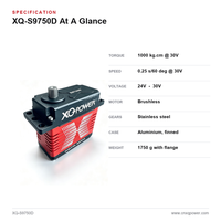 Servo Pedestal Kelautan XQ-POWER XQ-S9750D 1000KG.CM Tanpa Sikat Tahan Air dengan Gear Baja Tahan Karat 30V untuk Kapal Tak Berawak