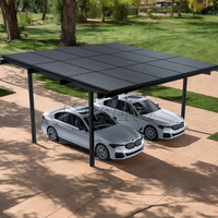 Garage de stationnement photovoltaïque en alliage d'aluminium pour abri de voiture solaire à structure solide avec panneau solaire noir pour le stationnement de voiture