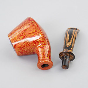 Bent Tobacco Pipe Flame Mountain Bowl Handcrafted Cumberland Style Zhejiang Origin - Product Image 2