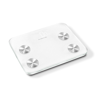 Balance connectée numérique 180 kg à prix usine, avec plateforme en verre trempé de sécurité et capteur de tension haute précision