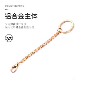 <b>Car</b> Keychain 25mm Flat Chain Lobster Buckle Light Gold Plated Zinc Alloy Metal <b>Key</b> <b>Ring</b> Home Use - Product Image 1