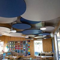 Traitement acoustique de plafond en feutre polyester, esthétique et acoustique, effet nuages, pour restaurant, maternelle, bureau