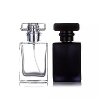 Flacon de parfum en verre vaporisateur de luxe, vide, couleur noire, rectangle, diffuseur d'huiles, récipient cosmétique, rechargeable, emballage de parfum