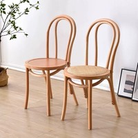 Chaises de salle à manger en bois de caoutchouc de style vintage du milieu du siècle, avec dossier, durables pour les hôtels, les restaurants, les villas et les bureaux à domicile