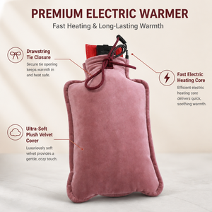 Bouteille d'eau chaude électrique avec housse en peluche, sac d'eau <span class=keywords><strong>chauffante</strong></span> rechargeable, chauffe-mains sans fil pour le lit - Product Image 3