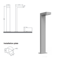 Lampe de jardin carrée en aluminium LED étanche IP65, style moderne de haute qualité, lampes de pelouse, lampes de cour, lampes d'ambiance