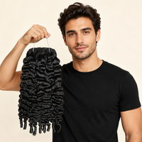 Extensions de cheveux humains bruts au crochet avec plumes, non traités, couleur noire naturelle, peuvent être teints
