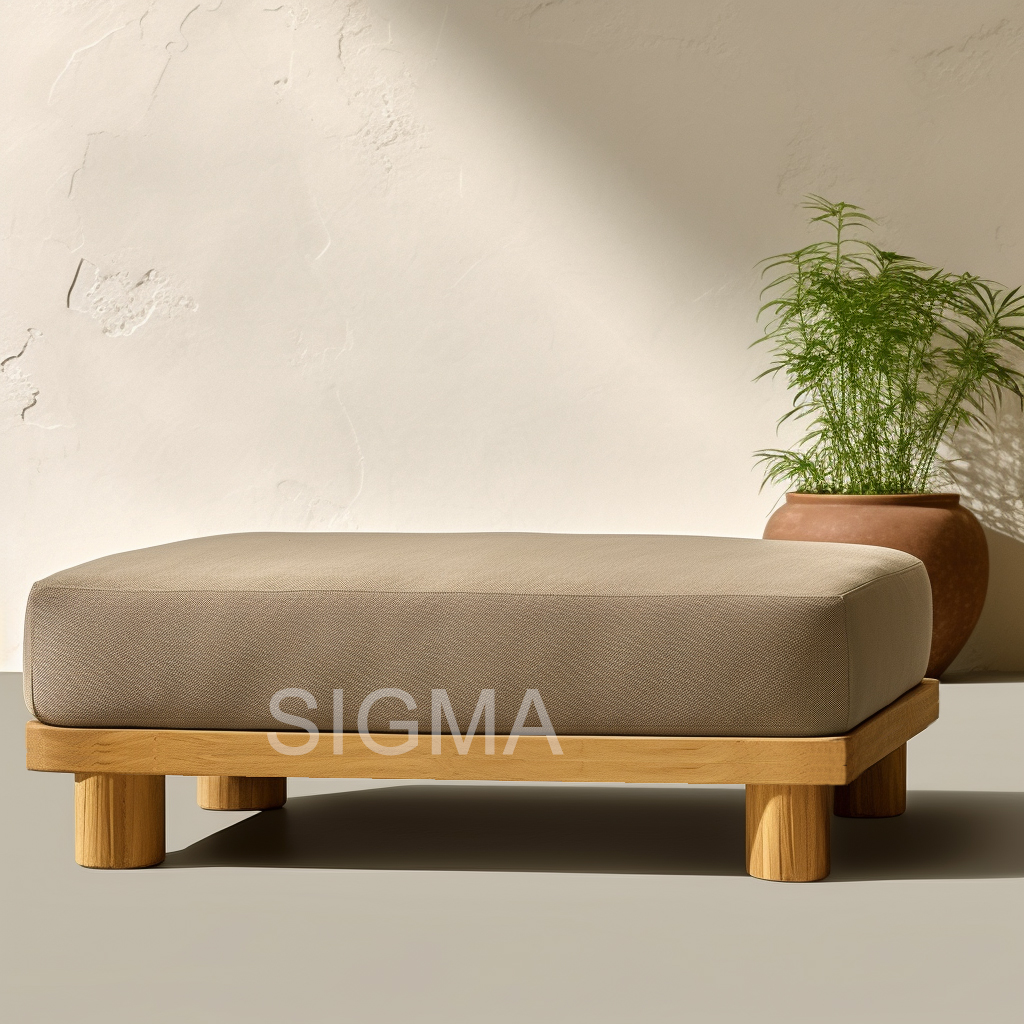 2024 Modern Wholesale Luxury solid Teak Natural Wooden Frame Garden Patio Outdoor single  Sofa