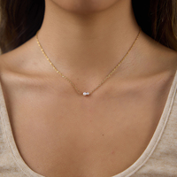 Collier pendentif classique en perles et zirconias J&D Jewelry pour femmes, en acier inoxydable plaqué or 18 carats, chaîne O, bijoux imperméables, cadeau