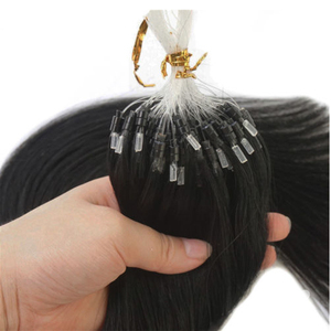 Tianci Kinky Micro Loop <span class=keywords><strong>Ring</strong></span> Extensiones de cabello de queratina Máquina Europea Doble trama Cabello humano <span class=keywords><strong>Invisible</strong></span> Micro anillo Estilo recto - Product Image 1