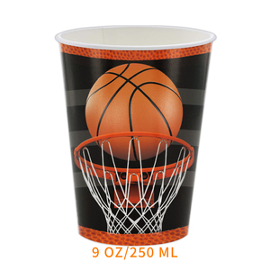 <span class=keywords><strong>Ensemble</strong></span> de vaisselle sur le thème du basketball pour fête d'anniversaire, assiettes et serviettes de table pour décorations de fête de garçon - Product Image 4