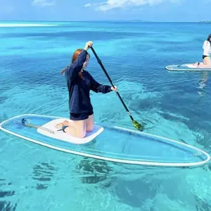 透明SUP桨板透明站立桨板水晶SUP，带透明窗口，用于户外水上运动冒险