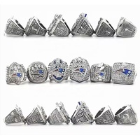 Ensemble de bagues de championnat de football des Patriots de la Nouvelle-Angleterre 2001-2018, très demandé, haute qualité, classique, en alliage plaqué argent, 6 pièces