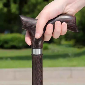 Canne de marche Zidiao Gentleman en bois massif d'acajou, style Derby, poignée en aile de poulet, antidérapante - Product Image 3
