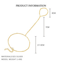 Chaîne de doigt en argent sterling S925 plaqué or 18 carats, bracelet chaîne de main, bijoux fins pour femmes, fabrication directe usine SPJ, OEM ODM