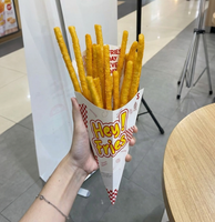 Support en papier jetable en forme de cône pour frites, crêpes et gaufres bulles, qualité alimentaire, vente en gros