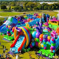 Château gonflable commercial en PVC durable de 0,55 mm, structure géante pour saut et amusement en extérieur