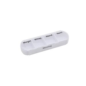 28 Compartments Organizer White Shell 14 Grids <b>7</b> Day Sealed Round Pill Case <b>Tablet</b> Sorter Box Stock Pill Box - Product Image 2