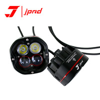 Phare LED avant de moto en aluminium de haute qualité, haute luminosité, étanche, avec télécommande sans fil, 4 lentilles, auxiliaire