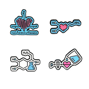 European &amp; American Style Creative Math <strong>Physics</strong> Chemistry Metal Badge, Cute Fun Brooch with <strong>Chemical</strong> Formula Patterns - Product Image 1