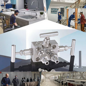 SS316 katup lipat ganda 3 arah Manual 3051 pemancar tekanan diferensial dengan jarum Stainless 316 untuk Gas suhu tinggi - Product Image 3