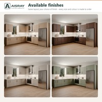 Meuble de cuisine de luxe, portes en bois massif au design moderne, aménagement en L, boîtes en panneaux de particules et rangement coulissant