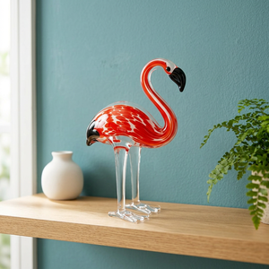 Figura de Flamenco de Cristal Hecha a Mano, Adorno de Cristal Rojo para Mesa de Boda, Bautizo, Decoración Moderna para el Hogar - Product Image 4