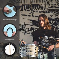 Drum Dampeners Gel Pads Silicone Soft Drum Head Dampening Non-toxic Reusable Self-Adhesive Accessories Percussion Instruments
