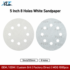 Disque de ponçage auto-agrippant haute performance 5 pouces 8 trous en oxyde d'aluminium blanc, sans poussière, pour le ponçage du bois et des alliages OEM - Product Image 1