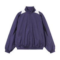Veste Homme Personnalisée Coupe Oversize Boxy avec Panneau Contraste aux Épaules Coupe-Vent Rétro Sportif Streetwear Technique Sur Mesure OEM ODM