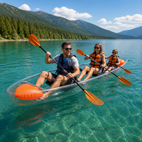 Kayak transparent en PC pour 3 personnes, fond transparent, canoë pour la photographie en mer et en lac