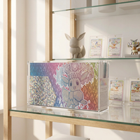 Boîte de présentation transparente en acrylique prismatique Evolutions SPC avec couvercle magnétique, résistante aux UV, sans acide, anti-poussière pour TCG